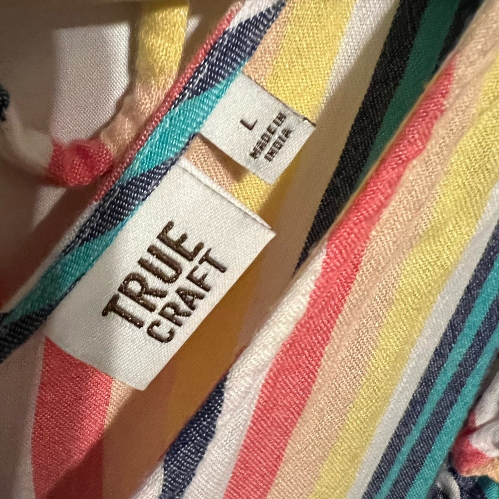 L Ruffles & Candy Stripes Challis Romper - Picture 4 of 12